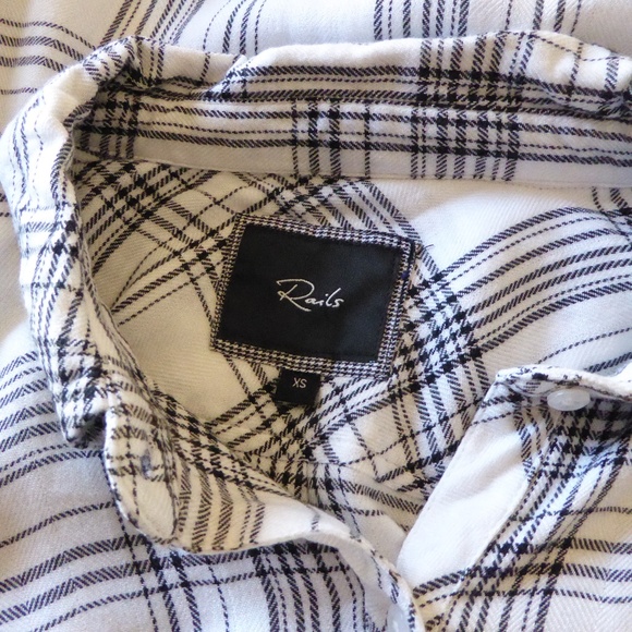 Rails Black White Check Plaid Button Up Shirt XS - Picture 8 of 8